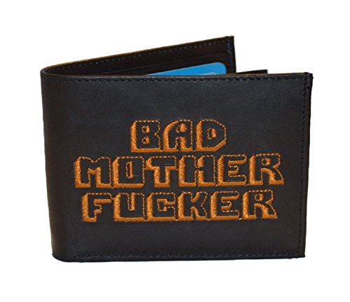 Wallet Black Embroidery Black Leather