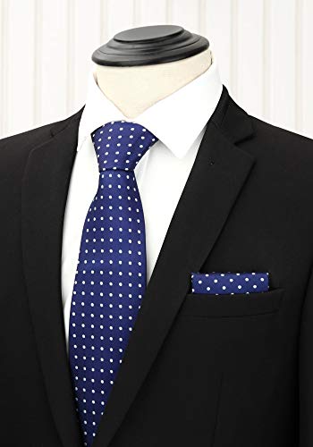 Image of HISDERN Mens Ties and Pocket Square Set Business Elegant Ties for Men Classic Lot 3 Pcs Wedding Party Neckties & Handkerchief