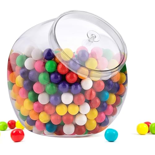 ELLDOO Clear Slanted Plastic Storage Jar with Lid, 80 Oz Wide Mouth Laundry Pods Container, Coffee Pods Holder for Nespresso K Cup, Candy Cookie Jars for Coffee Bar Kitchen Breakroom