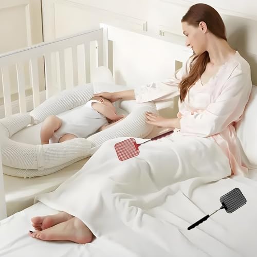 Fliegenklatsche, 6 Stück Bunt Fliegenklatsche Ausziehbar, Fliegenklatsche Stabil,Manual Extendable Fly Catcher für Fliegen und Insekten Abzuwehren?Rot/Orange/Gelb/Rosa/Lila/Schwarz?