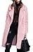 Angashion Women's Fuzzy Fleece Lapel Open Front Long Cardigan Coat Faux Fur Warm Winter Outwear Jackets Pink S