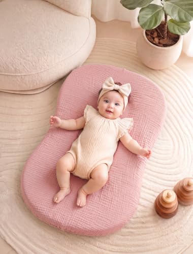 Image of Termichy Muslin Baby Lounger Covers: 30x20 Fitted for Snuggle Me Lounger