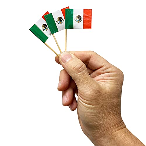 Kingseal Mexican Flag Toothpicks, 2.5 Inch - 2 Boxes Of 144 Each (288 Count), Mexico Flag Picks For Sandwiches, Appetizers, Cocktails, And More! #TOP22