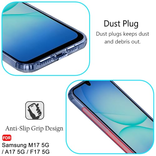 Image of TheGiftKart Back Cover Soft Case for Samsung Galaxy M17 5G / A17 5G / F17 5G | Best Camera Protection | Inbuilt Dust Plugs & Anti-Slip Grip | Ultra Clear Slim Back Case Cover (Silicone, Transparent)