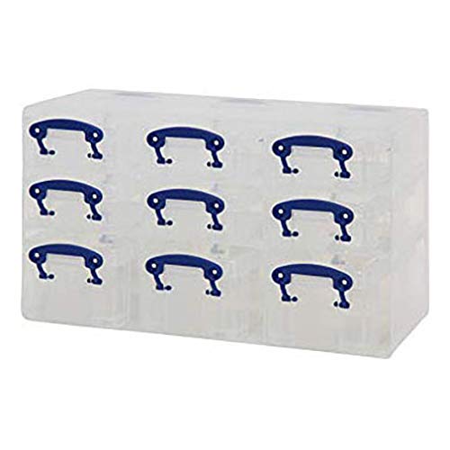 Really Useful BoxPack of 9 Organizer - Clear, H 28.5 cm x W 16.5 cm x D 10.5 cm