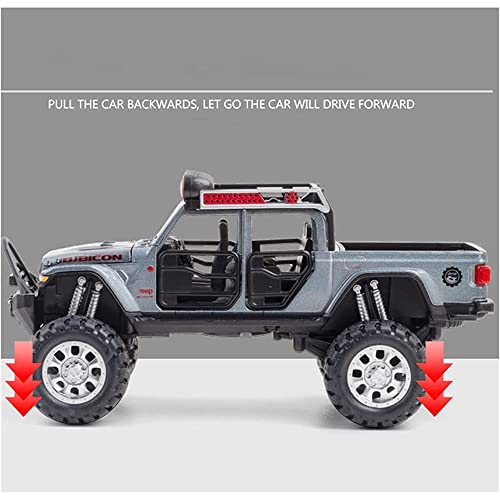 Image of DEUSON ECOM 1:32 Rubicon Toy Car for Kids Diecast Metal Model Cars Light Sound Pull Back Toy Car for Kids
