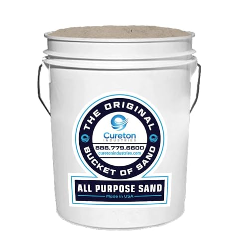 Cureton Industries 40 lbs Bucket of All Purpose Sand Covers .5 cu ft Area Landscaping, Pathways, driveways, Drainage, patios, planters, Gardens, playgrounds, Sandbox, Courts, top Dressing