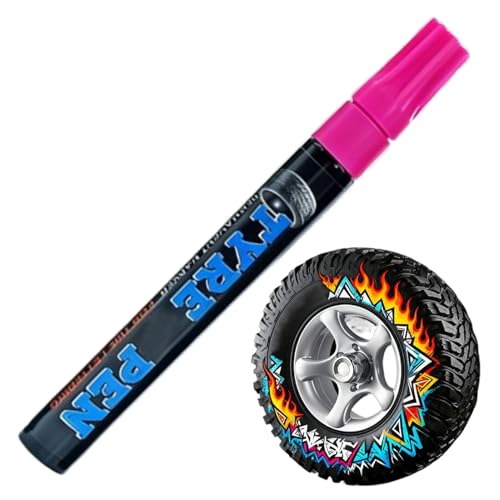Marqueur de pneus - Marqueur résistant aux intempéries et effaçable pour le dessin des pneus - Stylo de retouche pour l'étiquetage des jantes de voiture - Pour voitures, motos, vélos, métal et