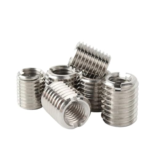 2/5/10pcs 304 Stainless Steel Slotted Inside Outside Thread Adapter Screw M2-M12 Wire Thread Insert Sleeve Conversion Nut Coupler Metal Screws(M8-M12X15X2pcs)