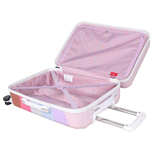 Nicole Miller New York Rainbow Luggage Collection - Lightweight 28 Inch (Abs+Pc) Hardside Suitcase - Durable Large Checked Bag With 8-Rolling Spinner Wheels (28In, Rainbow Lavender)… #TOP5