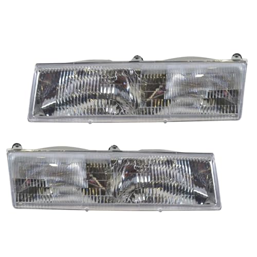 Image of TRQ 2 Piece Headlight Assembly Set Driver & Passenger Side Compatible with Grand Marquis 1992-1994 Cougar 1989-1990 FO2502126 FO2503126 FOWY13008A FOWY13008B