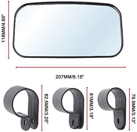 DeYeShiKi UTV Rear View Mirror for 1.5" - 2" Roll Compatible With Shatter-Proof Tempered Glass Fits to Polaris Ranger, RZR Can Am Commander, Maverick Yamaha Viking, Rhino, Honda, Gator Mirrors