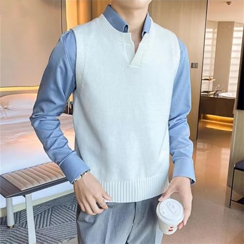 Men Simple Retro Daily Spring V-Neck Sleeveless Style All-Match Sweater Vests2