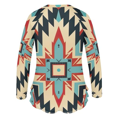 American Indian Ethnic Pattern Girls Long Sleeve Swimsuit Rashguard Swimwear One Piece Bathing Suit 212198182