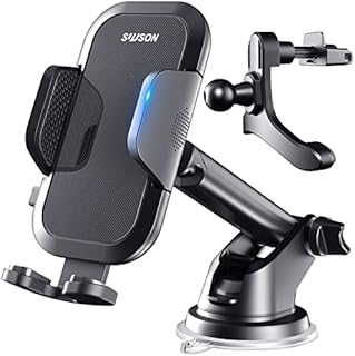 SUUSON Phone Holder for car -3in1 Long arm car Phone Holder Mount, Suitable for car Dashboard/Windshield/Vent, car Adjustable Phone Holder, Compatible with All Smart Phones and Cars