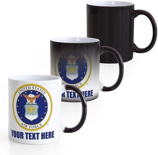 CafePress Custom Personalized U.S. Air Force Emblem Personalized Ceramic Magic Mug Coffee, Tea Cup 11 oz