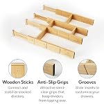 Adjustable Drawer Dividers Pack of 4 with Inserts, Set Kitchen Drawer Organizer for Utensils, Spice Organization, Deep Drawers and Baby Clothes - Image 6