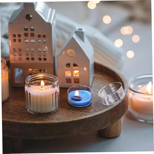 Vasos para velas de plástico transparente con base estable resistente al calor pack de 100 5