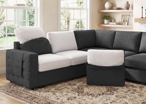 Image of HONBAY Sectional Sleeper Sofa with Pull-Out Bed Storage Chaise, 6 Seater Couch for Living Room, Dark Grey