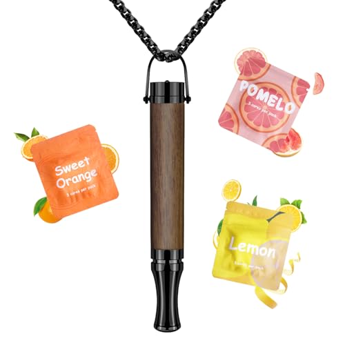 CARITATE Rauchfrei Halskette Rauchentwöhnung, Einstellbarem Widerstand Raucherentwöhnung mit Fruchtmischung Pack Geschmack Filter, Anti Rauch Hilfsmittel Ersatz für Zigarette, Schwarzes Holz