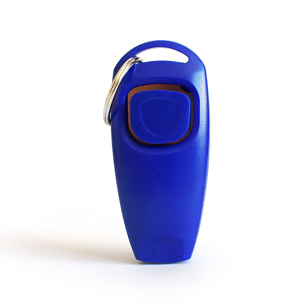 SagaSave Sifflet 2 en 1 pour chien - Clicker de dressage pour chien - Clicker efficace - Clicker d'entraînement pour chats et chiots - Bleu