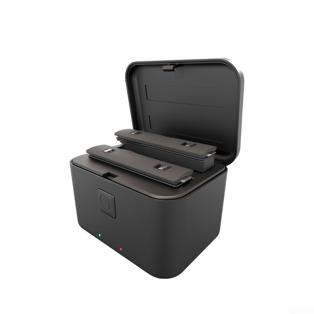 Whychstore Chargeur de batterie rapide pour Insta360 X5, station de stockage de charge de batterie portable à double canal, concentrateur de chargeur X5, avec câble de charge de type C