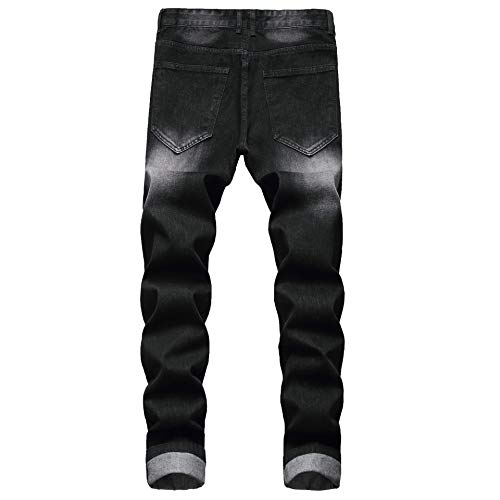 Men's slim-fit stretch denim jeans featuring a ripped Stretch Regular Pants. Suitable for fashion outings, business negotiations, holiday parties, and outdoor trips. Easy to match with various tops.2