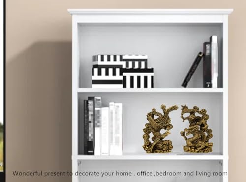 Estatua Feng Shui Dragón y Fénix decoración hogar miniatura 4