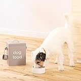 Navaris Tierfutterbehälter mit Deckel - Behälter für Hundefutter mit Schaufel - Futtertonne zur Aufbewahrung von Tierfutter - Futterbox für Hund