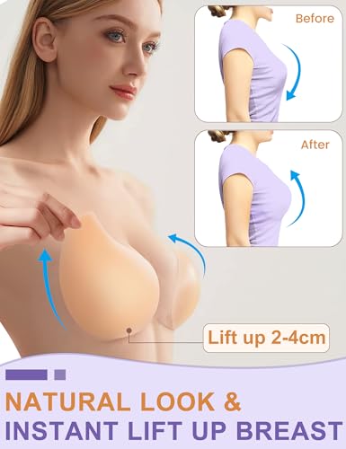 Lift Nipple Covers for Women, Ultra-Thin Seamless Sticky Adhesive Bras, Push Up Reusable Solid Silicone Pasties Bras3