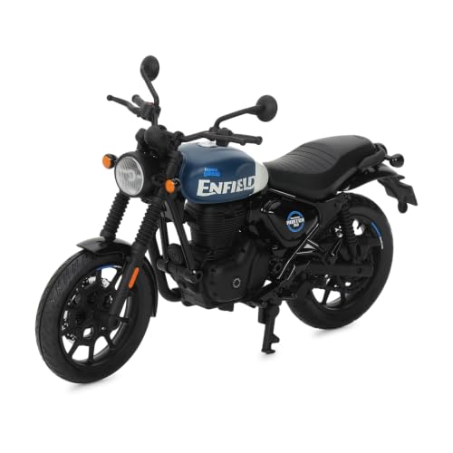 Image of Royal Enfield Hunter 350 Scale Model | 1:12 Diecast Metal & Plastic | Working Suspension & Side Stand | Steerable Handlebars | Free-Rolling Wheels | Authentic Mirrors|Collectors Essential Rebel Blue