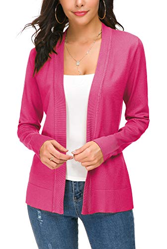 Image of EXCHIC Women's Long Sleeve Open Front Cardigan Sweater Lightweight Casual Knit Sweaters