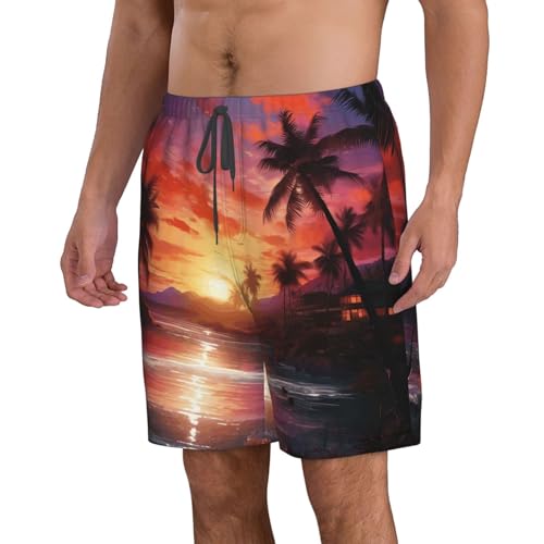 Men's Swim Trunks Quick Dry Board Shorts Mens Bathing Suit Swimsuits Colorful Tropical Sunset Beach Shorts with Pockets3