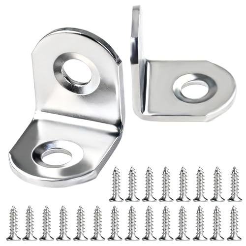 50 Piezas Escuadras Metalicas, 20 X 20 mm Escuadras Para Madera Y 50 Tornillos, Angulos Metalicos De 90 Grados De Forma De L, Para Asegurar Mesas, Sillas, Ventanas, Armarios Y Muebles