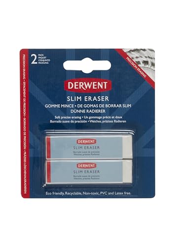Set 2 Gommes Derwent Professionnelles - Dure (Blanche) Et Souple (Grise) - Pour Artistes Et Étudiants