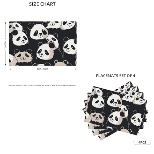 Set de table panda pour repas enfant et decoration de cuisine lavable - 3