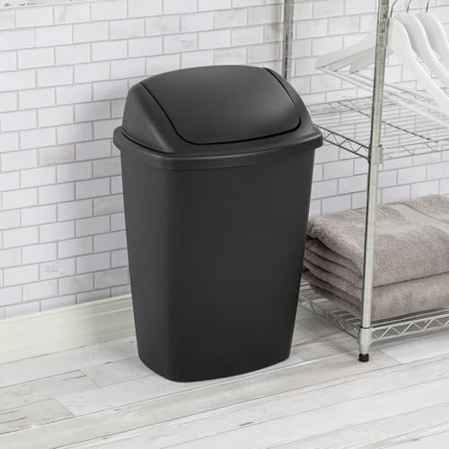 Caneca de Basura Cuadrada Plástica 7.5 Gal Negra miniatura 4