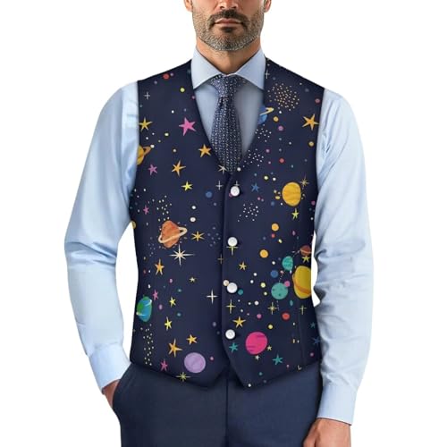 Mens Casual Business Suit Vests Formal Dress Slim Fit Waistcoat V Neck Square Vest Jacket for Tuxedo Wedding Party