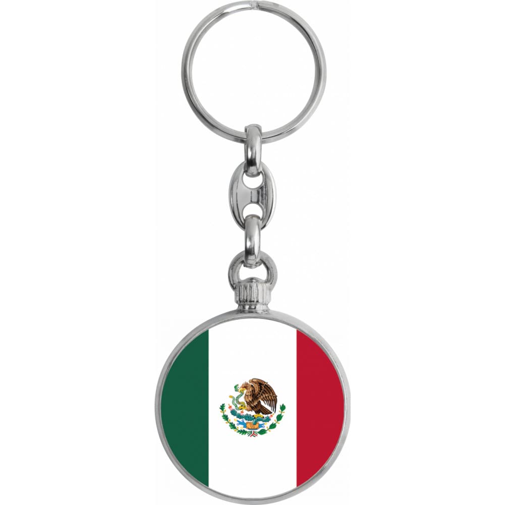 Toff London Unisex Silver Mexico Flag Keyring