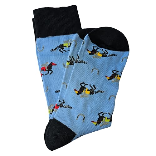 Men's Socks - Fun Novelty Design, Combed Cotton, Reinforced Toe & Heel, One Size (8-12)2