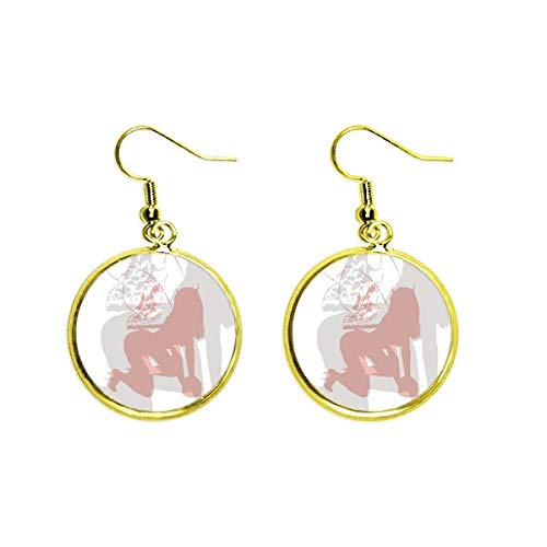 Pendientes dorados largos de moda para chica con diseño de gota colgante actual