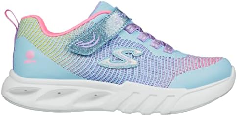 Skechers Kids Girls Flicker Flash Sneaker, Light Blue/Multi, 1 Little Kid | Image 4