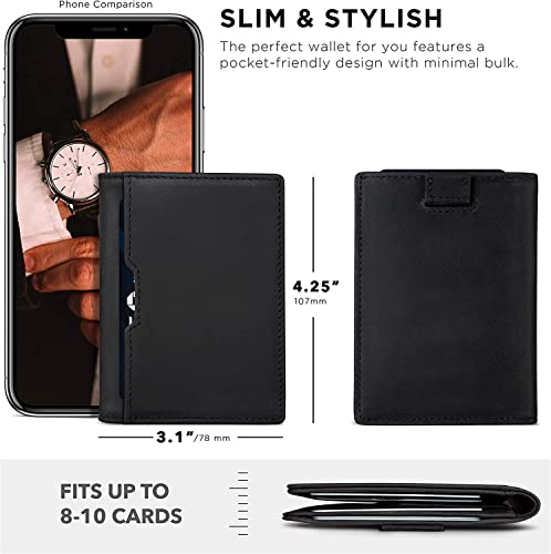 Contacts Men's Slim RFID Blocking Leather Wallet Black - Image 5