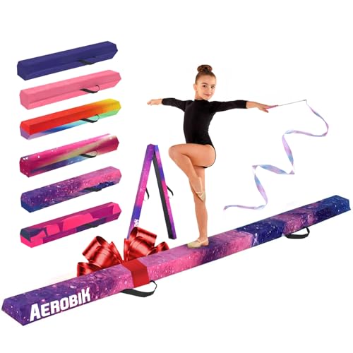 Aerobik | Poutre de Gymnastique Pliable 240 cm Galaxy | Stable, Antidérapante et Lavable | Enfants & Adultes | Ruban de Gymnastique...