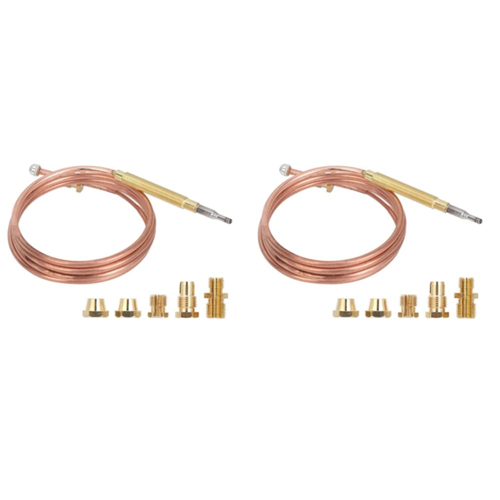 Jnchdghwa Golden Universal Gas Stove Thermocouple With 25Pcs Nuts Heating Gas Burner Replacement Thermocouple Adaptor