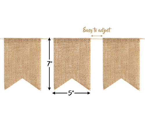 34Pcs Burlap Banner, 5 x 7 inch Burlap Flags, DIY Customizable Personalized Banner, Banner for Baby Shower, Party, Wedding, Birthday Decorations