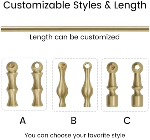 Set of 2/4/6/8 Brass Shelf Rail Bars for Cabinets, 12-36 Inch Adjustable Display Railing, Easy Installation Gallery Railing for Home Decor (2 pcs, 32in/81cm)
