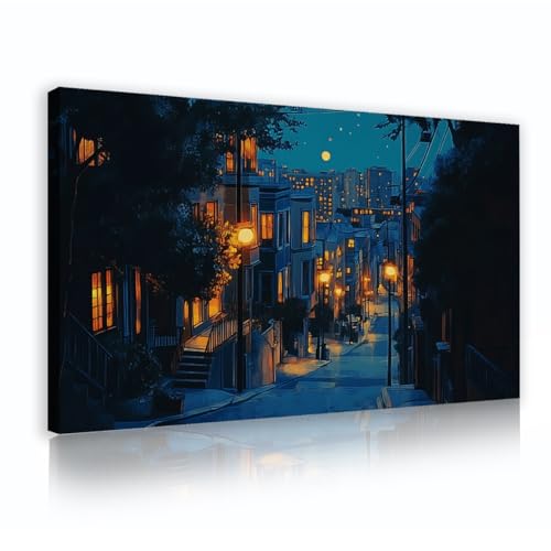 Art mural lampadaires d'anime vintage toile japonaise 75x135cm pour decoration maison