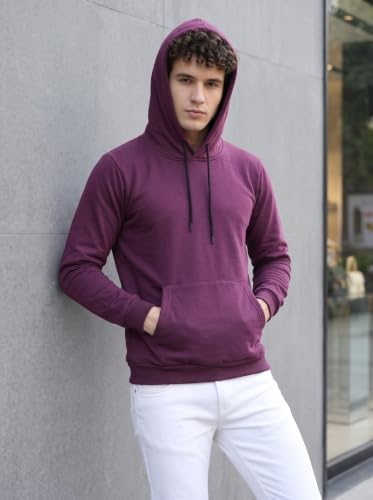 Image of HOODMASTER Unisex Fleece Hoodie Sweatshirt with Pockets Full Sleeves Regular Fit Solid Pattern Hooded Neck and Standard Length | Hoodies for Men & Women