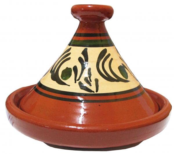 Saharashop Tajine Tajine Tajine Tanger - Juego de tajín (2 a 3 personas, diámetro de 26 cm y calientaplatos)